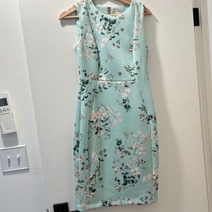 Calvin Klein Light Blue Floral Pencil Skirt